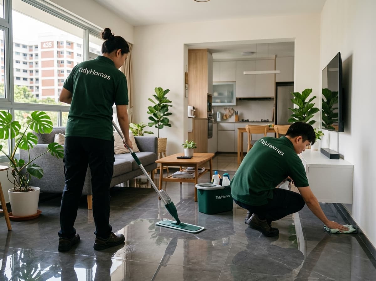 TidyHomes cleaners at work in a Singapore home